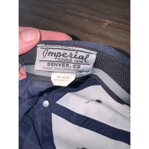 Imperial Pathfinder Navy Blue Baseball Cap Adjustable Hat Nylon Blend Mens - Picture 6 of 6